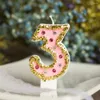 Fournitures de fête Baby Shower Bougies Toppers Gâteau D'anniversaire Ddecor Strass Or Brillant Paillettes Fête Des Enfants Mariage Desserts Cuisson