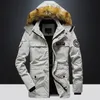 Winter Militaire lading Zip Up camouflage jas mannen dikke warme parka's bont kleren mode mode oversized 4xl 5xl jas