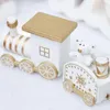 Decorazioni natalizie Merry Wooden Train Ornaments Decor per la festa in casa Mini giocattolo Regalo di Babbo Natale Natal Navidad Noel