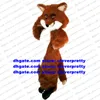 Brown Long Fur Jackal Dhole Fox Mascot Costume Adult Cartoon Character Client THANK YOU Party Trade Exhibition zx651