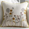 Pillow Case Embroidered European Pastoral Floral Cushion Cover for Sofa 100% cotton cushion home decor Rectangle drop 221109