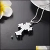 Anhänger Halsketten Trendy Design Memorial Asche Andenken Anhänger Kreuz Urne Für Haustier Menschliche Asche Beerdigung Sarg Halten Mode Schmuck232M Dhle6