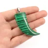 Collane con ciondolo 40mm Pietra naturale Ageate rosso Malachite Corno di bue Pendenti con ciondoli per creazione di gioielli Pendenti fai da te Accessori per collane