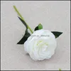 Couronnes de fleurs décoratives à tige unique, fleur de rose, 30 cm de longueur, roses en soie artificielles, pour fête de mariage, fleurs décoratives pour la maison, Whit Dhk3H