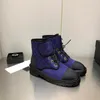 Ankel kvinnor martin boot vinter glänsande kalvskinn mörk beige svarta militära stövlar spänne spetsar avslappnade skor designer lyx mode snö stövlar