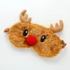 Weihnachten Hirsch niedliche Tier Augenhülle Plüsch Stoff Schlafmaske Eyepatch Winter Cartoon Nickerchen -Augen -Schatten für Weihnachtsgeschenk