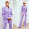 Elegant Purple Women Trousers Suits 2 Pieces Slim Fit High Waist Prom Evening Party Wear Blazer Sets