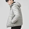 Men's Down Parkas Men Autumn Winter Light Jacket Fashion Hooded Short Large Ultra-thin Lightweight Youth Slim Coat Jackets 221110