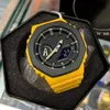 아이스 아웃 시계 스포츠 쿼츠 남성 디지털 시계 슬림 한 분리 가능한 다이얼 방수 세계 시간 LED 전체 기능 오크 시리즈 6 색상