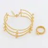 Halsband ￶rh￤ngen set italienska 18k guldpl￤terade smycken geometriska och ringarmband 4st mode tillbeh￶r g￥vor