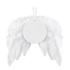 Heat Transfer Angel Wings Christmas Decoration Feathers Pendant Round And Heart Double layer DIY Christmas Tree Hanging Tag FY5475 ss1207