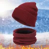 Casquettes de balle gants écharpe ensemble femmes hommes hiver chaud mignon laine chapeau Slouchy deux pièces neige tricot casquette écran mitaines écharpes ensembles