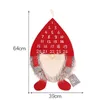 2022 new Christmas Countdown Calendar for Kids Wall Hanging Swedish Gnome with 25 Days Pockets Xmas Home Decorations