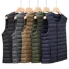 Męskie Down Parkas Bang 7xl plus size 90 Biała kamizelka Mężczyźni Ultra Light Portable V-Neck Sleveless Man Winter Warm Lineer 221110