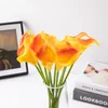 Decoratieve bloemen 5 stcs pu kunstmatige calla lily real touch nepbloem voor bruidsboeket huizen tuin decoratie kamer decor