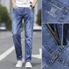 M￤ns jeans 2022 v￥r sommarens h￶sten herrstr￤cka rakt fit denim byxor m￤rke stil byxor mens slitage