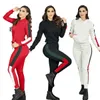 Fashion Women Hoodie Двух частей набор повседневных спортивных костюмов Стенд воротник с длинными рукавами брюки спортивная одежда для бега трусцой