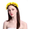 Couronne de tournesol, couvre-chef Floral bohème, bandeau de fleurs de mariage