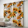 Cortina de girasoles, cortinas de ventana de papel, persianas para baño, cortinas interiores para exteriores, paneles con tratamiento de ojales