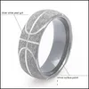 Лента кольца мужская из нержавеющая сталь баскетбольное кольцо США размер 612 титановые матовые мужские спортивные кольца тренд модные украшения оптом капля Dhdhm