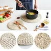 Table Mats Corn Fur Woven Dining Mat Heat Insulation Pot Holder Round Coasters Coffee Drink Tea Cup Placemats Mug