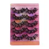 F￤rgglada 8D fluffiga falska ￶gonfransar DIY Cross Multilayers 10 PCS Faux Mink Eye Lashes