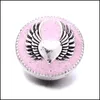 Charms Rhinestone Painting Wings Snap Button Serce Charms Informacje biżuterii 18 mm metalowe przyciski