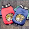 Dog Apparel Warm Pet Dog Winter Clothes For Small Dogs Chihuahua Puppy Thick Jacket Tiger Embroidery Coat Yorkie Outfit Pets Clothin Dhp8O