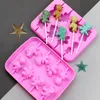 8-Cavity Dinosaur Lollipop Silicone Mold Chocolate Candy Animal Theme Birthday Children's Day Party Baking Supplies MJ1074