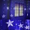 Cuerdas luces navideñas cortina cortina estrella led hada de hadas al aire libre interior para dormitorio 2023 años de fiesta de bodas de fiesta