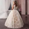 Girl Dresses Fluffy Flower Top Of The Evening Girls First Communion Princess Dress Baby Tutu Costume Children's Clothes Ballgown For