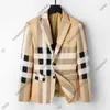 2023 Western clothing mens Blazers designer autumn luxury outwear coat slim fit grid striped plaid geometry patchwork Male dress suit