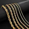 Chains 2/3/4/5/6mm 316L Rope Chain Necklace Stainless Steel Never Fade Waterproof Choker Men Women Gold Color Jewelry Gifts Wholesale