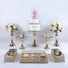 Bakeware Tools 8st Gold Silver Mirror Metal Cake Stand Round Wedding Birthday Party Dessert Cupcake Pedestal Display Plate Heminredning