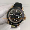 5 Model Men's Automatyczny zegarek Mężczyźni 904L Stalowa 18k Rose Gold 40 mm ceramiczna ramka czarna wybierana gumowa opaska Czekolada Bransoletka Dwucie V12 CAL.2836 Zegarki ruchowe