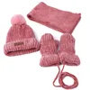 Kapelusze szaliki Zestawy Dzieciowe zimowe czapkę Sali Rękawiczki Zestaw Zestaw dzianiny ciepłe grube chenille i rękawiczki dla chłopców dziewczęta 221110