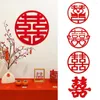 Geschenkwikkeling 1 Set Beauty Chinese bruiloft Decoratie Openwork Design Decoratieve doek Dubbel geluk Wall Sticker