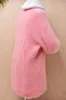 Women's Sweaters Female Women Winter Clothing Hairy Plush Mink Cashmere Knitted Pink V-neck Striped Loose Pullover Angora Fur Sweater Pull