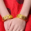 Бэллс свадебные свадебные браслеты 24k золотой цвет впадины для женщин -браслетов для женских невест