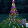 Strängar 9x3,5 m solvattenfall julstjärna sträng ljus utomhus saga blinkning led krans för dekor