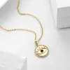 Chains Fashion Geometric Round Pendant Necklace Cz Crystal Gold Color Chain Eye Nekclace For Women Girlfriend Jewelry