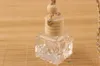 Perfume Bottle 8ml Cube design Car Hanging Perfume Bottles Essential Oil Fragrance Pendant Ornaments Air Freshener Diffuser Empty Glass XB1