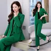 Kvinnors tv￥delar Pants Women's 2022 Autumn Professional Wear Korean Elegant Fashion Sacka Jacket Wide-Ben Tv￥delad kvinnlig casual