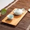 Table de table carr￩e petite bambou kongfu plateau de plateau accessoire 27,5 14 1,5 cm de mat￩riau de haute qualit￩ naturel