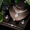 Collana Orecchini Set Fashion Super Luxury Bridal CZ Colore bianco Matrimonio africano Cubic Zirconia Beads Jewelry For Brides S-015