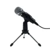 Mikrofony przewodowe mikrofon kondensator okrągły ręczny z statywem 3,5 mm gniazda na imprezę śpiewającą karaoke
