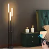 Luminárias de chão de design com fio de plugoch de pé para pé de estar e controle remoto de controle moderno de canto moderno LED 30W Decoração de casa EU/EUA