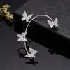 Shiny Zircon Butterfly Ear cuff For Women Without Piercing Earrings 2022 Fashion Ear Clip Earring Bride Wedding Jewelry