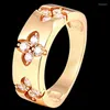 Anneaux de mariage Zlxgirl classique luxe cinq couleurs doigt pour les femmes cubique Zircon fiançailles dubaï américain bague de mariée Bijou