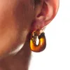 Boucles d'oreilles créoles grande boucle d'oreille en résine transparente pour femmes Simple Vintage fête quotidienne solide acrylique oreille bijoux pendentif à breloque cadeau